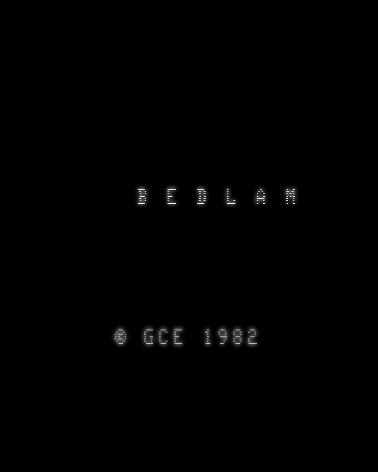 Bedlam title screen for Vectrex